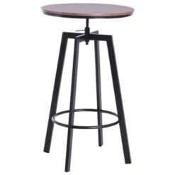 Carbon Loft Jumenta 3-piece Adjustable Industrial Indoor Bistro Set - Black -Elegance Barware 010b1932 e5a3 4552 bdd3 aabf7f423cb2