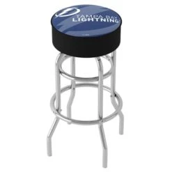 NHL Chrome Bar Stool With Swivel - Watermark - 20" X 20" X 31" - Toronto Maple Leafs -Elegance Barware 01e0ab76 29fa 45e3 be34 76172b22adf7