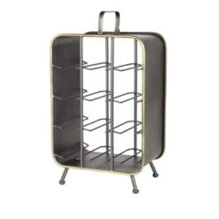 Black Iron Industrial Wine Rack - 14 X 9 X 21 - 14 X 9 X 21 - Black -Elegance Barware 01e81f63 d9b7 4c50 8e5b a269a384e2c7