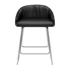 Hillsdale Furniture Boyle Metal Counter Height Stool, Chrome With Faux Leather - 33.75H X 21.5W X 22.5D - Single - Chrome/White - Bar Height - 29-32 In. -Elegance Barware 01ebd38c 718c 4133 be65 ef6ed4c6991f