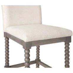 Abbott 26" Spindle Stool - Linen -Elegance Barware 034eb18c 950f 44ed 86b3 523e039a74de