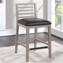 Sunnyvale Solid Wood Counter Stool By Greyson Living - Gray Fabric -Elegance Barware 03a02e4c e4c9 4ab8 8c68 66812c4d8869