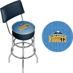 NBA Swivel Bar Stool With Back - City - 20" X 20" X 41.75" - Denver Nuggets -Elegance Barware 05d0a1b9 2ad6 4c50 a99d a2628f48f860