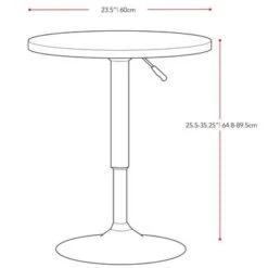 Maya Adjustable Height Round Bar Table - Black -Elegance Barware 06b6c561 bdeb 46c4 ba84 556f430e811d