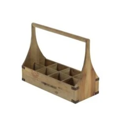 Farmhouse 14 X 18 Inch Wooden 8-Slot Wine Bottle Basket By Studio 350 - Brown -Elegance Barware 077c978d 1aa1 4173 8b46 6b39ead10982