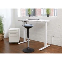 Rye Studio Fabric Seat Ergonomic Swivel Standing Stool - Teal -Elegance Barware 078ee9f4 12c1 4cbf a9ad 614b49644f70