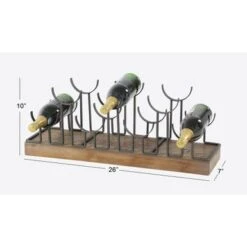 Brown Iron Industrial Wine Rack 10 X 26 X 7 - 26 X 7 X 10 - Brown -Elegance Barware 07aca67f 7764 4024 a92c 71a2165f0da1