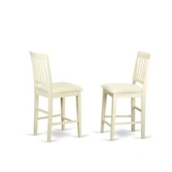 Buttermilk And Cherry Finish Acacia Wood 5-piece Counter Height Dining Room Set (Seat's Type Options) - YAVN5-WHI-W -Elegance Barware 0804351b 6c12 4581 80f9 c292c0f0f444