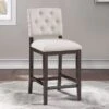 Lindale Button Tufted Stationary Counter Stool By Greyson Living - Walnut -Elegance Barware 0836180d 04c2 43fe af4b a6e173803015