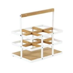 Modern 6-Bottle Wood And Metal Wine Holder - Grey -Elegance Barware 08535cf7 4681 469a abb6 752472375046