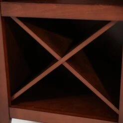 Walnut Finish Wine Storage Cabinet - 36" H X 17.5" W X 13.38" D - Veneer/MDF -Elegance Barware 08844319 f82b 4162 908d 0ada947f72a8