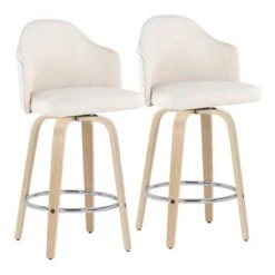 Carson Carrington Valsatra Fixed-Height Upholstered Counter Stool With Wood Legs (Set Of 2) - Light Grey/Natural Wood Legs -Elegance Barware 088e4fee a5bd 4e9f bcec 8c005e13ad9b