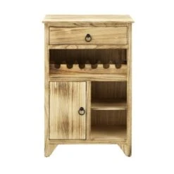 Somette Boardwalk Brown Wine Cabinet, One Door, One Drawer - Wood/MDF - Boardwalk Brown -Elegance Barware 08cda3a1 e8e3 44a5 aab9 258f3a5c2447