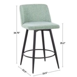 Carson Carrington Vallberga 26" Counter Stool With Black Metal Base (Set Of 2) - Grey Faux Leather/Round Black Footrest -Elegance Barware 09399d38 0620 478a a708 659d59fcd47b