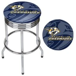 NHL Chrome Ribbed Bar Stool - Montreal Canadians -Elegance Barware 098f2a45 508f 4a6a a279 55c58d003689