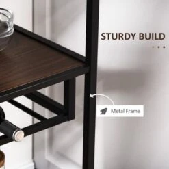 HOMCOM Industrial Wine Rack With 11-Bottles Holder, Free Standing Wine Shelf With Glass Holders, Dark Brown - Dark Brown -Elegance Barware 0a12f542 bb8d 49a3 9674 cbab0be04e57