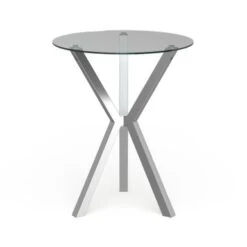 Coaster Furniture Denali Chrome Round Glass Top Bar Table - Silver -Elegance Barware 0bb18591 14ad 49de 9165 ba9765ef4988