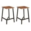 Somette Hill Crest 24" Solid Wood And Iron Counter Height Barstools, Set Of 2 - Set Of 2 - Brown - Counter Height - 23-28 In. -Elegance Barware 0bdc5cf1 429d 4495 a400 720d40f42f72