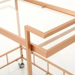 Ambrose Industrial Glass Bar Cart With Shelves By Christopher Knight Home - Iron/Glass - Rose -Elegance Barware 0c0016ea 2392 47e8 8798 1a9d9baea5bb