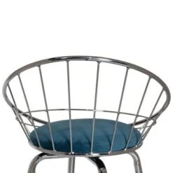 Hillsdale Bullock Basket-style Back Metal Swivel Counter Height Stool - N/A - Chrome And Teal Blue - Counter Height -Elegance Barware 0c0f8147 6759 408c ba27 b0027d6f6fe4