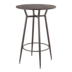 Carbon Loft Barton Industrial Round Bar Table - N/A - Antique/Espresso -Elegance Barware 0cc57933 50a4 4a17 9acf f1018a2bb3d8