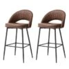 Glitzhome Set Of 2 41"H Modern Tapered Leg High Bar Stools - Brown -Elegance Barware 0d1770c0 da8c 4211 99ed 43459ca5543e