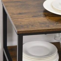 HOMCOM Industrial Wine Rack With 11-Bottles Holder, Free Standing Wine Shelf With Glass Holders, Dark Brown - Rustic Brown -Elegance Barware 0d5531d5 7b77 4b89 928c fe0bfa49c233