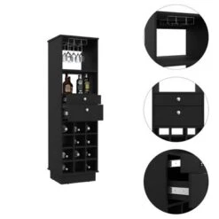 Boahaus Stoke Bar (Black) - Black - MDF -Elegance Barware 0e04f387 cab0 49ca 963f 0530a71852cc