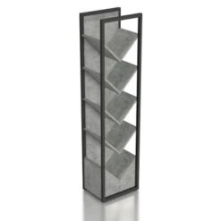 DH BASIC Industrial Metal V-cut 5-shelf Compact Wine Rack By Denhour - Cement -Elegance Barware 0e10aa62 a2fc 4dc9 917f 81092f7a8cb1