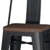 WYNDENHALL Josephine Industrial Metal / Wood Stool (Set Of 2) - Black - Bar Height - 29-32 In. -Elegance Barware 0e322607 dcad 4c59 964b e1172bf5b6de