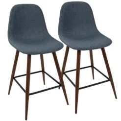 Carson Carrington Stone Walnut Counter Stool (Set Of 20 - Grey Faux Leather -Elegance Barware 0f95e2f6 29bb 4cae 9cef ffcf18a46c8a