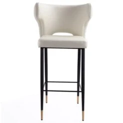 Ceets Holguin Mid-century Modern Leather Barstool - Off-White -Elegance Barware 0fcbf01b 60b4 4e9d 9494 1e76bb8caf8a