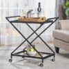Sherianne Industrial Tempered Glass Bar Cart By Christopher Knight Home - N/A - Black -Elegance Barware 1090c7e0 178c 4948 b610 4a3f61cc3955