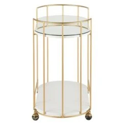Silver Orchid Pugo Glam Bar Cart With Wheels -Elegance Barware 10cb6ca2 723f 47a2 bc93 5944be9071b0