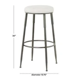 Grey Metal Industrial Counter Stool - 16 X 16 X 30 - Single - Grey - Short - 16-22 In. -Elegance Barware 10ddd525 55fe 40d9 81b1 e0274f09ff97