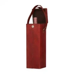 Leather Modern Wine Holder - 5 X 5 X 15 - Red -Elegance Barware 11418861 46b8 47e8 844d 9212fb19f04f