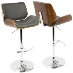 Carson Carrington Tranas Mid-Century Modern Adjustable Barstool - Brown/Cherry -Elegance Barware 1188fd17 b8d9 4208 93e7 49eb0733a4a2