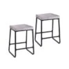 Porthos Home Saga Counter Stools Set Of 2, Velvet Upholstery, Iron Legs - Grey -Elegance Barware 11a40281 9e05 459d ab66 4fcb35ec104e