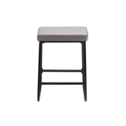 Porthos Home Saga Counter Stools Set Of 2, Velvet Upholstery, Iron Legs - Grey -Elegance Barware 11dfb812 1b96 40cb ba76 c5425d6b0cb3