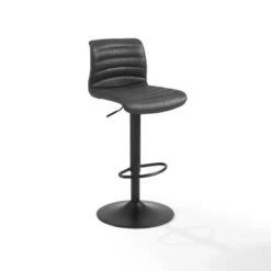 Wyatt Adjustable Height Swivel Stool - 17"d X 17"w X 42.13"h - Single - Distressed Black - Bar Height -Elegance Barware 12252b08 0dee 4ef7 80ee e1cf47445e73