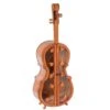 Vintiquewise Tall Violin Shaped Cabinet With 2 Shelf And Acrylic Clear Double Door - Brown