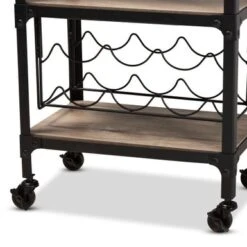 Carson Carrington Badene Rustic Industrial Style Kitchen Bar Wine Cart -Elegance Barware 1381886b 381a 4a81 b8c5 08be1f96f998