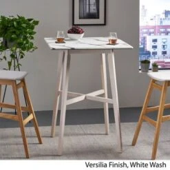 Kenilworth Modern Resin Square Bar Table By Christopher Knight Home - Gray Cement+ Black -Elegance Barware 141d2c75 cd1f 4239 b94b 4b4743cf541d