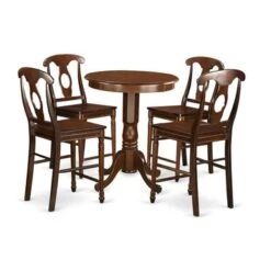 5-Piece Counter Heigh Dining Room Pub Set Includes A Wooden Dining Table And Dining Chairs (Color Option) - N/A - EDKE5-BLK-W -Elegance Barware 14cffe02 ac60 4d43 9b8a 69f475c78265