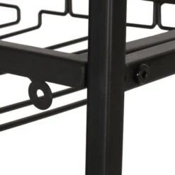 Boster 21 Bottle Floor Wine Rack With Storage By Christopher Knight Home - Black + Natural -Elegance Barware 150da8bc ff50 424b ae59 8e365fb31257