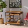 Admirals Indoor Acacia Wood Bar Cart By Christopher Knight Home - N/A - Natural Finish + Rustic Metal