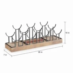 Brown Iron Industrial Wine Rack 10 X 26 X 7 - 26 X 7 X 10 - Brown -Elegance Barware 15864bf6 192d 45a2 b198 3f808dc71759