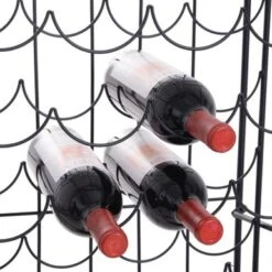 HOMCOM 35 Bottle Wrought Iron Wine Rack Jail With Lock - Black - 17.5*14*38.5 - Black -Elegance Barware 15d58ed7 270f 435a 9d1e 6067244e0375