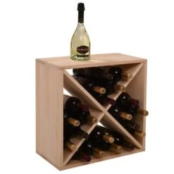 Burlywood 24-Bottle Compact Cellar Cube Wine Rack - Natural -Elegance Barware 15ded6ba 99b2 4da2 b221 2383f0b791c2