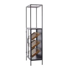 Black Wood Modern Standing Wine Rack - 24 X 14 X 67 - 24 X 14 X 67 - Black -Elegance Barware 1657aacc 4e48 431c 885e ac301b1a4d55